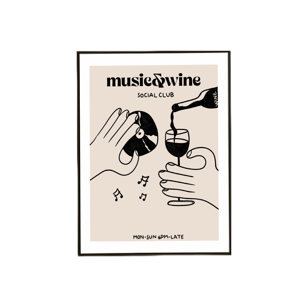 Music & Wine.  Illustration.poster - MUSIC