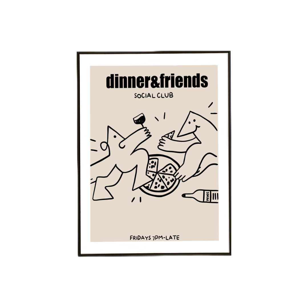 Dinner & Friends. Illustration.poster